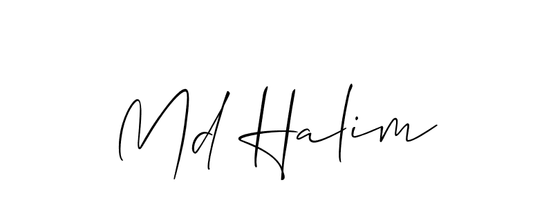 How to make Md Halim signature? Allison_Script is a professional autograph style. Create handwritten signature for Md Halim name. Md Halim signature style 2 images and pictures png