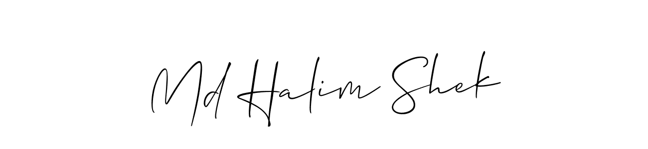 It looks lik you need a new signature style for name Md Halim Shek. Design unique handwritten (Allison_Script) signature with our free signature maker in just a few clicks. Md Halim Shek signature style 2 images and pictures png