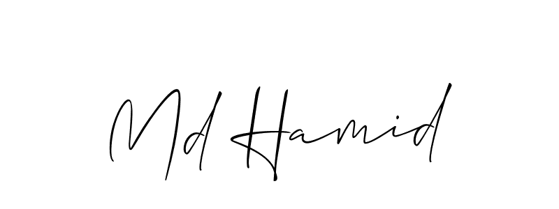 Similarly Allison_Script is the best handwritten signature design. Signature creator online .You can use it as an online autograph creator for name Md Hamid. Md Hamid signature style 2 images and pictures png