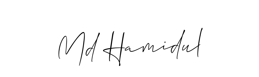 How to make Md Hamidul name signature. Use Allison_Script style for creating short signs online. This is the latest handwritten sign. Md Hamidul signature style 2 images and pictures png