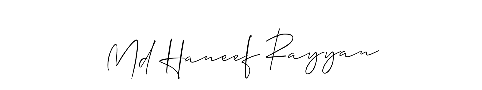 You can use this online signature creator to create a handwritten signature for the name Md Haneef Rayyan. This is the best online autograph maker. Md Haneef Rayyan signature style 2 images and pictures png