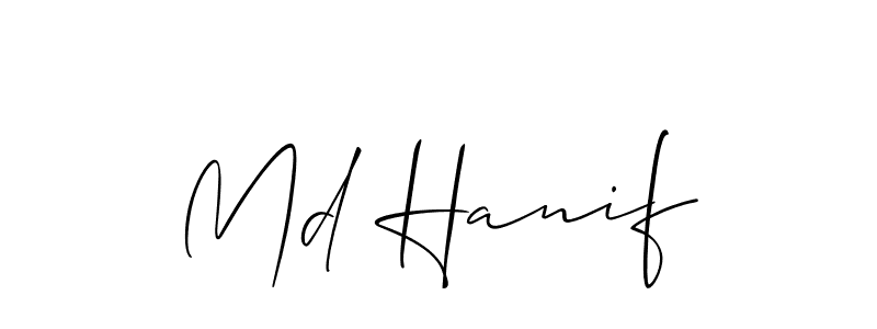 Design your own signature with our free online signature maker. With this signature software, you can create a handwritten (Allison_Script) signature for name Md Hanif. Md Hanif signature style 2 images and pictures png