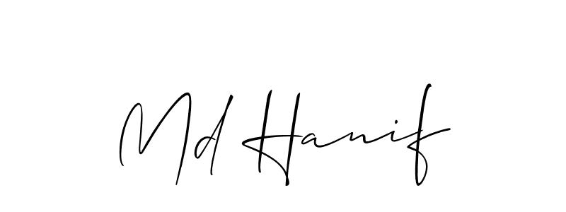 Similarly Allison_Script is the best handwritten signature design. Signature creator online .You can use it as an online autograph creator for name Md Hanif. Md Hanif signature style 2 images and pictures png