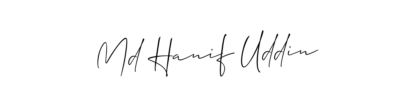 Make a beautiful signature design for name Md Hanif Uddin. With this signature (Allison_Script) style, you can create a handwritten signature for free. Md Hanif Uddin signature style 2 images and pictures png