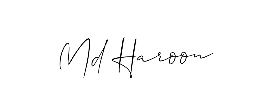 Make a short Md Haroon signature style. Manage your documents anywhere anytime using Allison_Script. Create and add eSignatures, submit forms, share and send files easily. Md Haroon signature style 2 images and pictures png