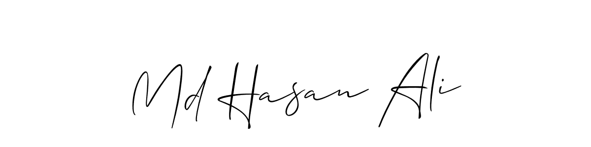 Create a beautiful signature design for name Md Hasan Ali. With this signature (Allison_Script) fonts, you can make a handwritten signature for free. Md Hasan Ali signature style 2 images and pictures png