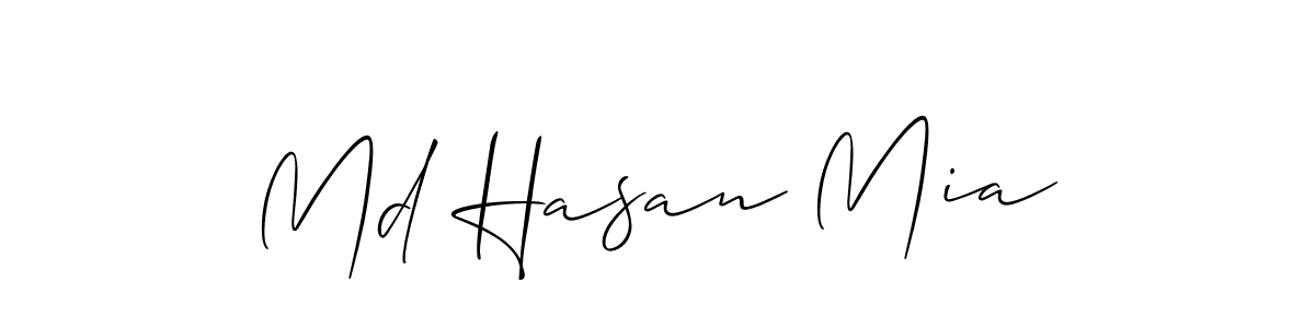 Similarly Allison_Script is the best handwritten signature design. Signature creator online .You can use it as an online autograph creator for name Md Hasan Mia. Md Hasan Mia signature style 2 images and pictures png