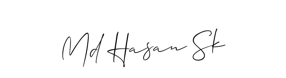 Design your own signature with our free online signature maker. With this signature software, you can create a handwritten (Allison_Script) signature for name Md Hasan Sk. Md Hasan Sk signature style 2 images and pictures png