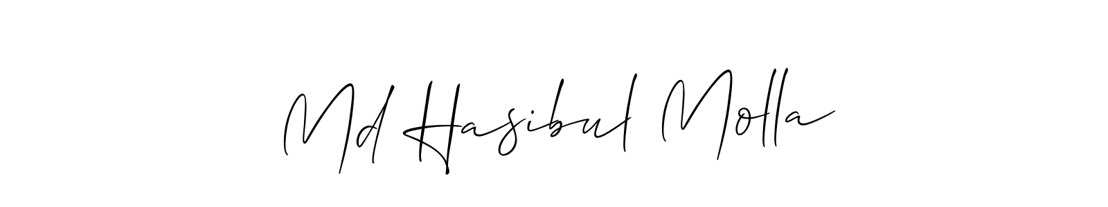 Create a beautiful signature design for name Md Hasibul Molla. With this signature (Allison_Script) fonts, you can make a handwritten signature for free. Md Hasibul Molla signature style 2 images and pictures png