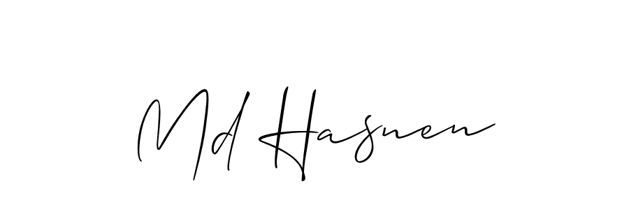 Allison_Script is a professional signature style that is perfect for those who want to add a touch of class to their signature. It is also a great choice for those who want to make their signature more unique. Get Md Hasnen name to fancy signature for free. Md Hasnen signature style 2 images and pictures png