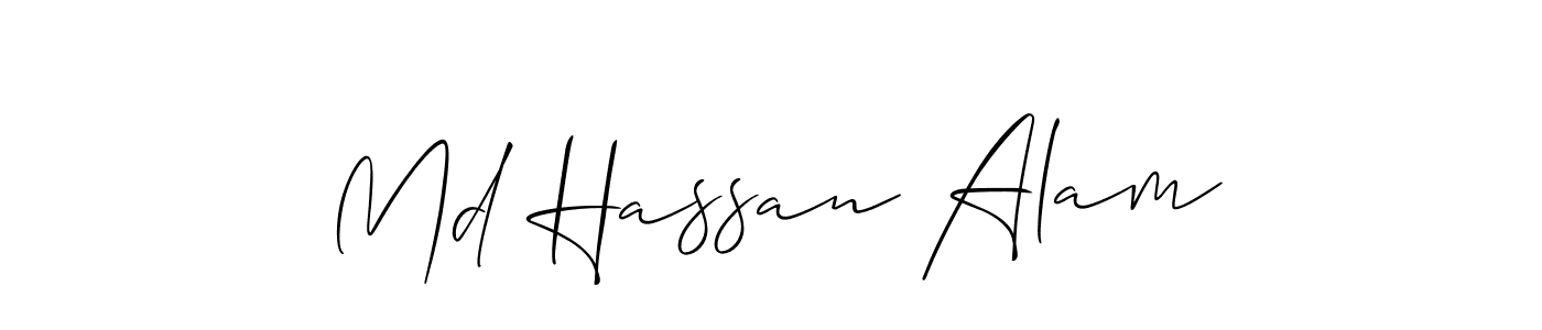 Make a beautiful signature design for name Md Hassan Alam. With this signature (Allison_Script) style, you can create a handwritten signature for free. Md Hassan Alam signature style 2 images and pictures png