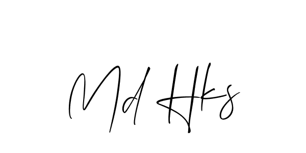 Make a beautiful signature design for name Md Hks. With this signature (Allison_Script) style, you can create a handwritten signature for free. Md Hks signature style 2 images and pictures png
