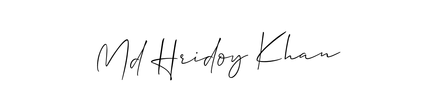 Md Hridoy Khan stylish signature style. Best Handwritten Sign (Allison_Script) for my name. Handwritten Signature Collection Ideas for my name Md Hridoy Khan. Md Hridoy Khan signature style 2 images and pictures png