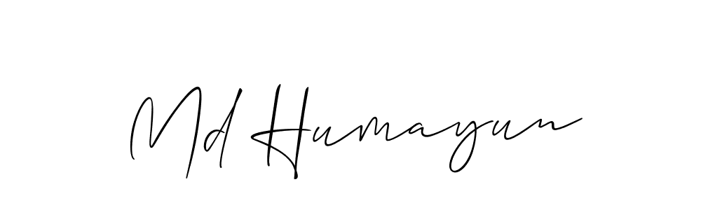 Use a signature maker to create a handwritten signature online. With this signature software, you can design (Allison_Script) your own signature for name Md Humayun. Md Humayun signature style 2 images and pictures png