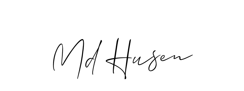 Create a beautiful signature design for name Md Husen. With this signature (Allison_Script) fonts, you can make a handwritten signature for free. Md Husen signature style 2 images and pictures png