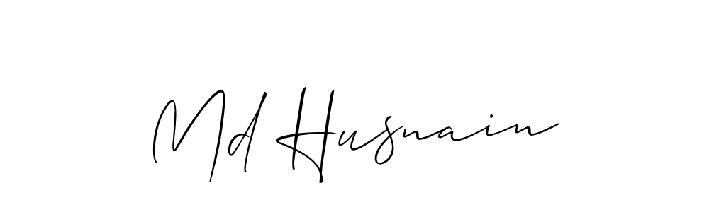 How to Draw Md Husnain signature style? Allison_Script is a latest design signature styles for name Md Husnain. Md Husnain signature style 2 images and pictures png