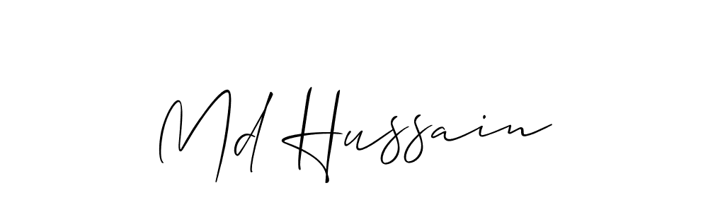 How to make Md Hussain name signature. Use Allison_Script style for creating short signs online. This is the latest handwritten sign. Md Hussain signature style 2 images and pictures png