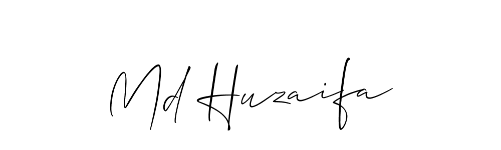 How to make Md Huzaifa name signature. Use Allison_Script style for creating short signs online. This is the latest handwritten sign. Md Huzaifa signature style 2 images and pictures png