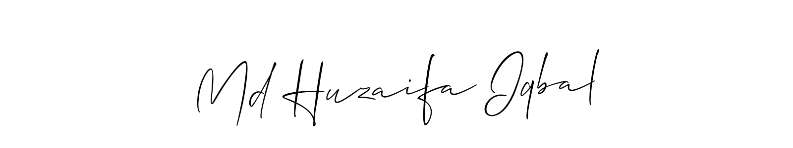 Create a beautiful signature design for name Md Huzaifa Iqbal. With this signature (Allison_Script) fonts, you can make a handwritten signature for free. Md Huzaifa Iqbal signature style 2 images and pictures png