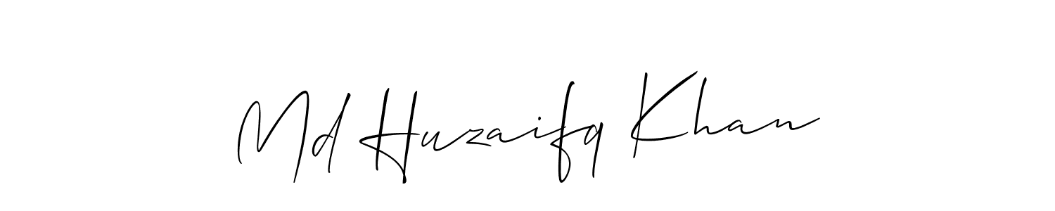 You should practise on your own different ways (Allison_Script) to write your name (Md Huzaifq Khan) in signature. don't let someone else do it for you. Md Huzaifq Khan signature style 2 images and pictures png