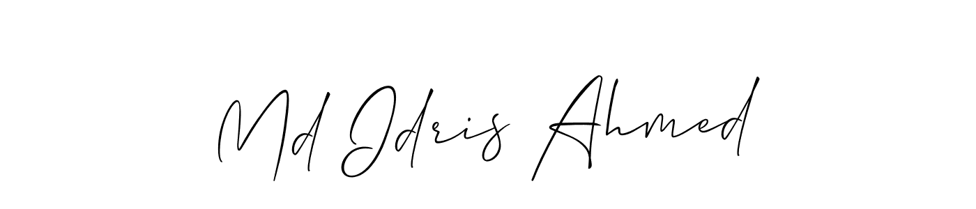 Allison_Script is a professional signature style that is perfect for those who want to add a touch of class to their signature. It is also a great choice for those who want to make their signature more unique. Get Md Idris Ahmed name to fancy signature for free. Md Idris Ahmed signature style 2 images and pictures png