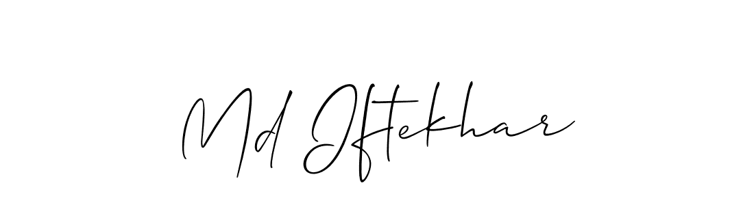 Also we have Md Iftekhar name is the best signature style. Create professional handwritten signature collection using Allison_Script autograph style. Md Iftekhar signature style 2 images and pictures png