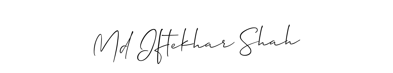 Use a signature maker to create a handwritten signature online. With this signature software, you can design (Allison_Script) your own signature for name Md Iftekhar Shah. Md Iftekhar Shah signature style 2 images and pictures png
