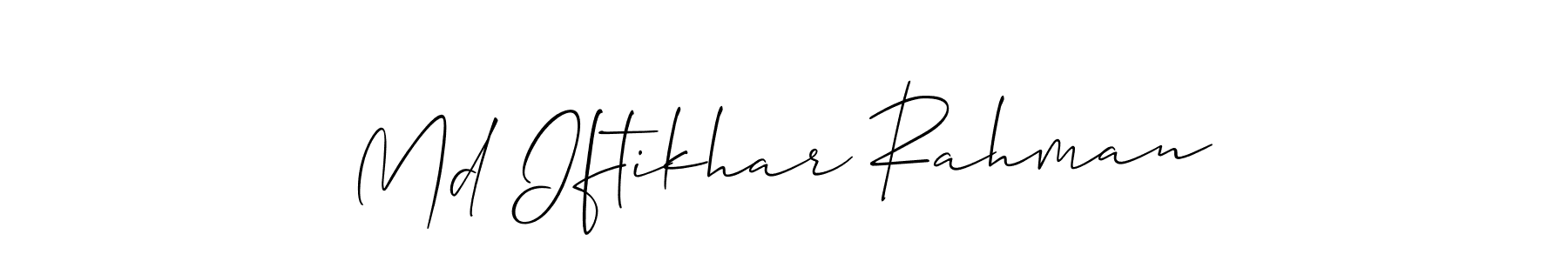 Make a beautiful signature design for name Md Iftikhar Rahman. With this signature (Allison_Script) style, you can create a handwritten signature for free. Md Iftikhar Rahman signature style 2 images and pictures png