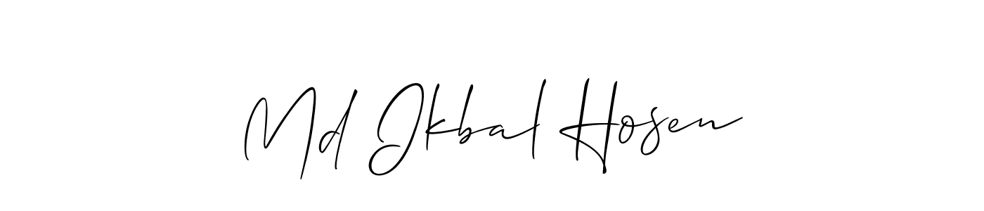 Also we have Md Ikbal Hosen name is the best signature style. Create professional handwritten signature collection using Allison_Script autograph style. Md Ikbal Hosen signature style 2 images and pictures png