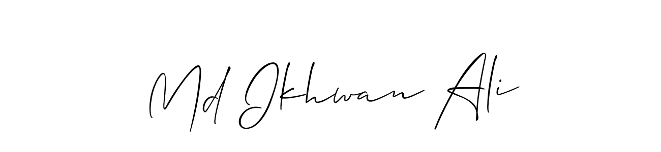 Also we have Md Ikhwan Ali name is the best signature style. Create professional handwritten signature collection using Allison_Script autograph style. Md Ikhwan Ali signature style 2 images and pictures png