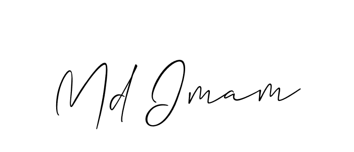 The best way (Allison_Script) to make a short signature is to pick only two or three words in your name. The name Md Imam include a total of six letters. For converting this name. Md Imam signature style 2 images and pictures png