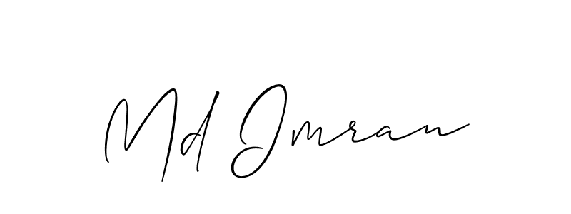 How to make Md Imran name signature. Use Allison_Script style for creating short signs online. This is the latest handwritten sign. Md Imran signature style 2 images and pictures png