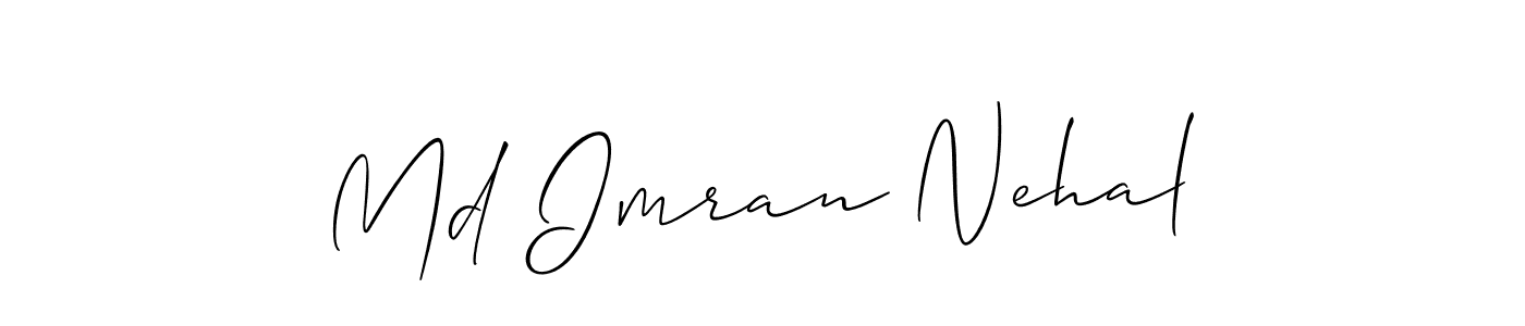 The best way (Allison_Script) to make a short signature is to pick only two or three words in your name. The name Md Imran Nehal include a total of six letters. For converting this name. Md Imran Nehal signature style 2 images and pictures png