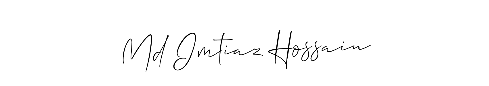 How to Draw Md Imtiaz Hossain signature style? Allison_Script is a latest design signature styles for name Md Imtiaz Hossain. Md Imtiaz Hossain signature style 2 images and pictures png