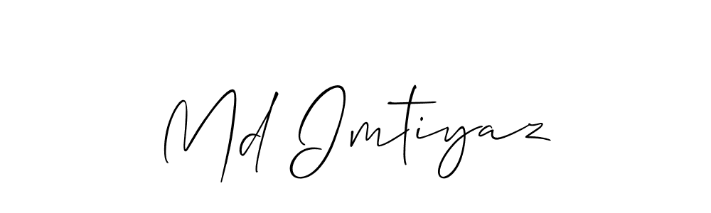 Create a beautiful signature design for name Md Imtiyaz. With this signature (Allison_Script) fonts, you can make a handwritten signature for free. Md Imtiyaz signature style 2 images and pictures png