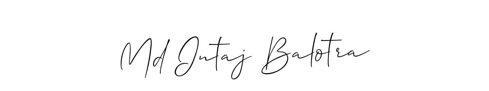 Make a beautiful signature design for name Md Intaj Balotra. With this signature (Allison_Script) style, you can create a handwritten signature for free. Md Intaj Balotra signature style 2 images and pictures png