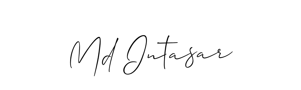 Make a short Md Intasar signature style. Manage your documents anywhere anytime using Allison_Script. Create and add eSignatures, submit forms, share and send files easily. Md Intasar signature style 2 images and pictures png