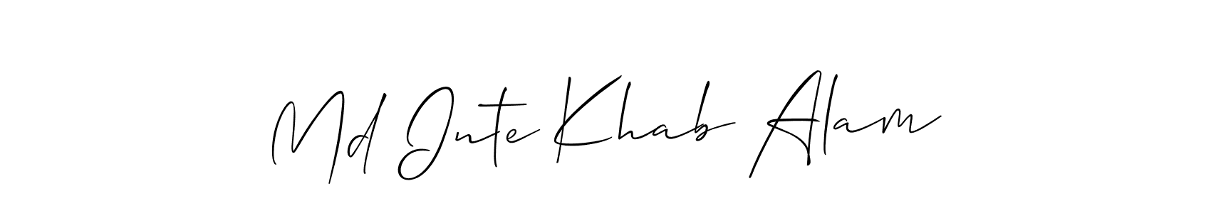 Allison_Script is a professional signature style that is perfect for those who want to add a touch of class to their signature. It is also a great choice for those who want to make their signature more unique. Get Md Inte Khab Alam name to fancy signature for free. Md Inte Khab Alam signature style 2 images and pictures png
