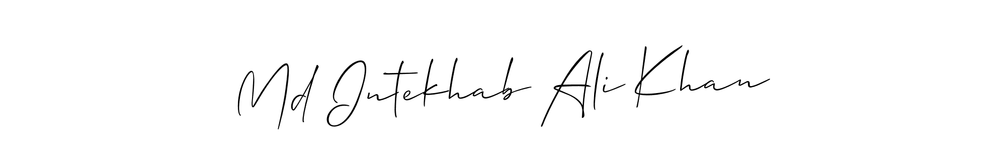 Also You can easily find your signature by using the search form. We will create Md Intekhab Ali Khan name handwritten signature images for you free of cost using Allison_Script sign style. Md Intekhab Ali Khan signature style 2 images and pictures png