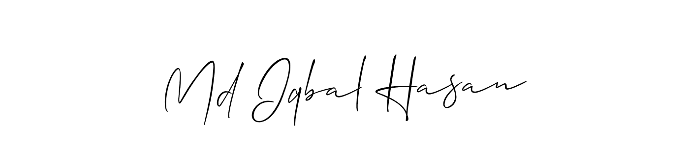 Md Iqbal Hasan stylish signature style. Best Handwritten Sign (Allison_Script) for my name. Handwritten Signature Collection Ideas for my name Md Iqbal Hasan. Md Iqbal Hasan signature style 2 images and pictures png