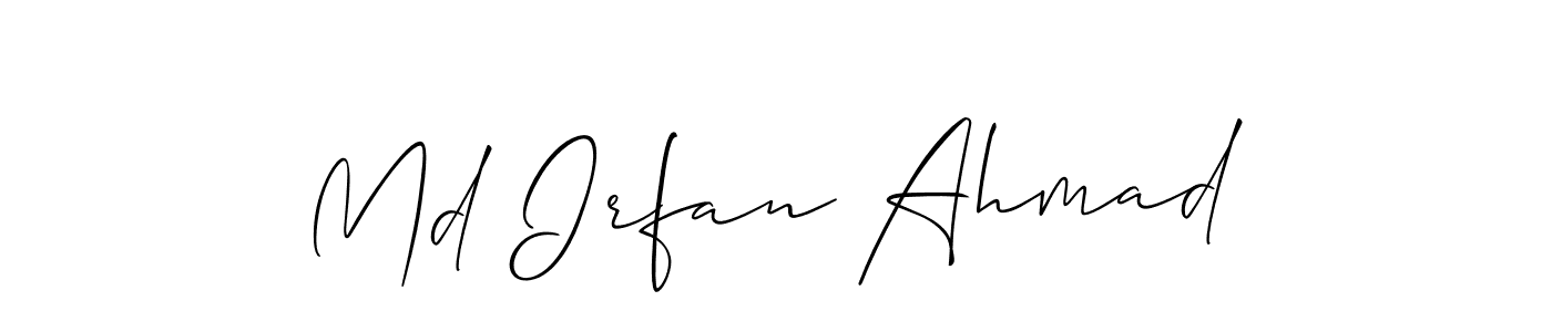 Make a beautiful signature design for name Md Irfan Ahmad. With this signature (Allison_Script) style, you can create a handwritten signature for free. Md Irfan Ahmad signature style 2 images and pictures png