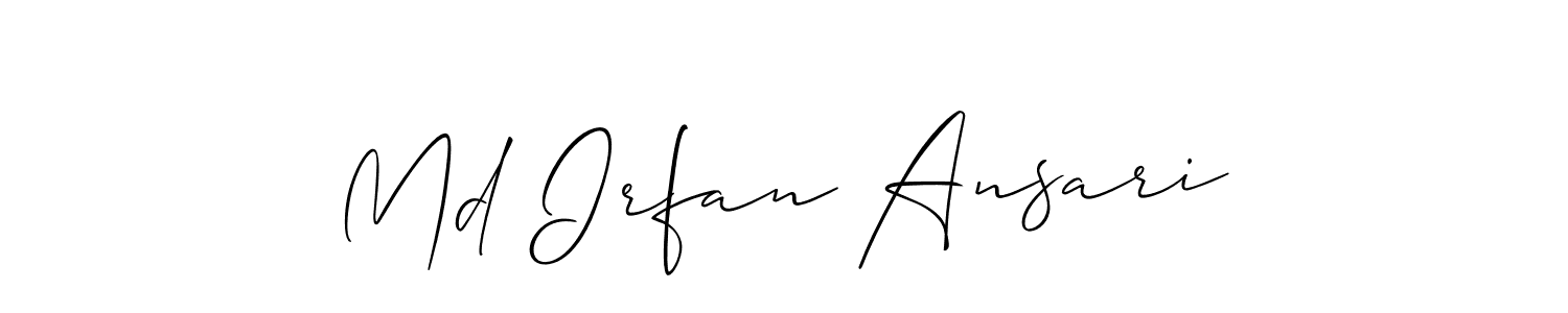 Also You can easily find your signature by using the search form. We will create Md Irfan Ansari name handwritten signature images for you free of cost using Allison_Script sign style. Md Irfan Ansari signature style 2 images and pictures png