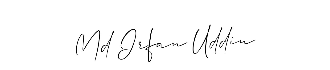 How to make Md Irfan Uddin name signature. Use Allison_Script style for creating short signs online. This is the latest handwritten sign. Md Irfan Uddin signature style 2 images and pictures png