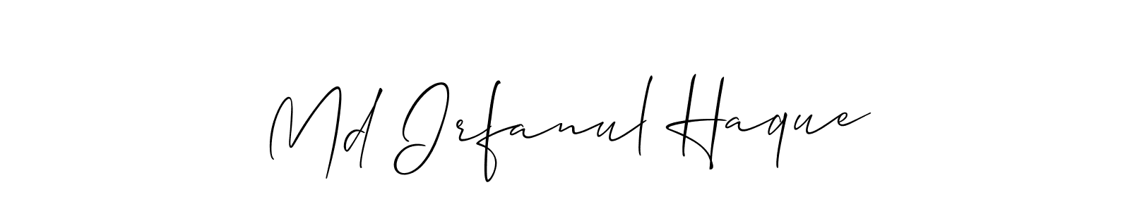 Also You can easily find your signature by using the search form. We will create Md Irfanul Haque name handwritten signature images for you free of cost using Allison_Script sign style. Md Irfanul Haque signature style 2 images and pictures png