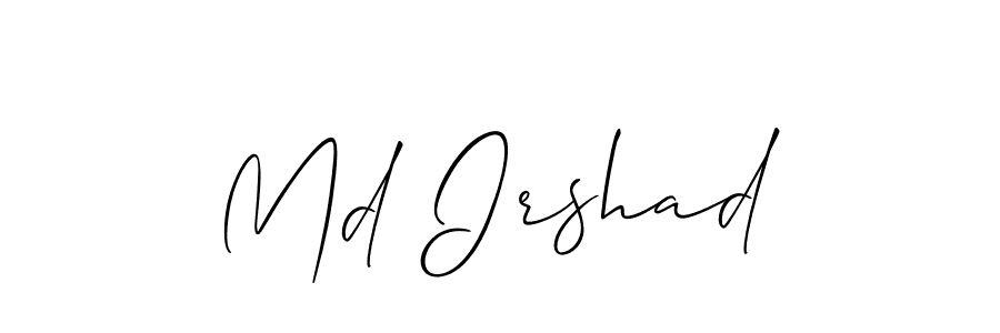 Also You can easily find your signature by using the search form. We will create Md Irshad name handwritten signature images for you free of cost using Allison_Script sign style. Md Irshad signature style 2 images and pictures png