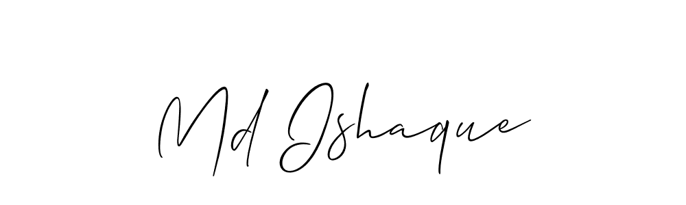 How to make Md Ishaque name signature. Use Allison_Script style for creating short signs online. This is the latest handwritten sign. Md Ishaque signature style 2 images and pictures png