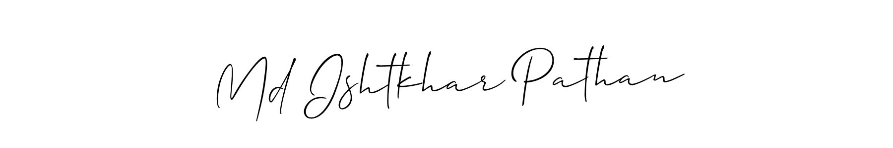 This is the best signature style for the Md Ishtkhar Pathan name. Also you like these signature font (Allison_Script). Mix name signature. Md Ishtkhar Pathan signature style 2 images and pictures png