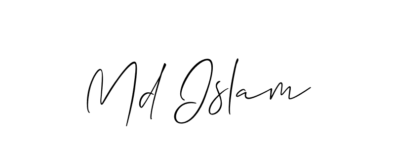 if you are searching for the best signature style for your name Md Islam. so please give up your signature search. here we have designed multiple signature styles  using Allison_Script. Md Islam signature style 2 images and pictures png