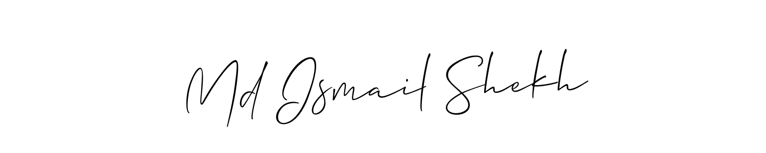 if you are searching for the best signature style for your name Md Ismail Shekh. so please give up your signature search. here we have designed multiple signature styles  using Allison_Script. Md Ismail Shekh signature style 2 images and pictures png