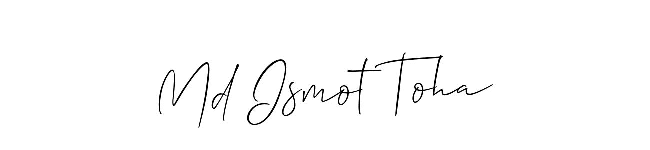 Also You can easily find your signature by using the search form. We will create Md Ismot Toha name handwritten signature images for you free of cost using Allison_Script sign style. Md Ismot Toha signature style 2 images and pictures png